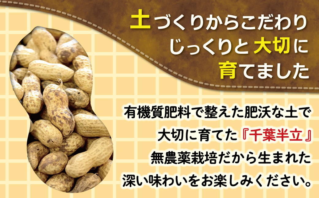 千葉県産 カラ煎り落花生 千葉半立 1.2kg（200g×6） SMF005