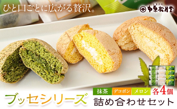 
                  菊池銘菓 ブッセシリーズ 詰め合わせセット 1箱12個入り 3種×各4個 有限会社中原松月堂《30日以内順次出荷(土日祝除く)》熊本県 菊池市 和菓子 洋菓子 お菓子 焼き菓子 菓子折り 銘菓 抹茶 メロン デコポン ブッセ デザート スイーツ
                