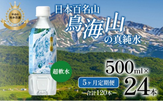 
                  【Amazon特別価格】《定期便》5ヶ月連続 日本百名山 鳥海山の真純水 500ml×24本 合計120本 天然水 超軟水 湧き水 秋田県 にかほ市 採水
                
