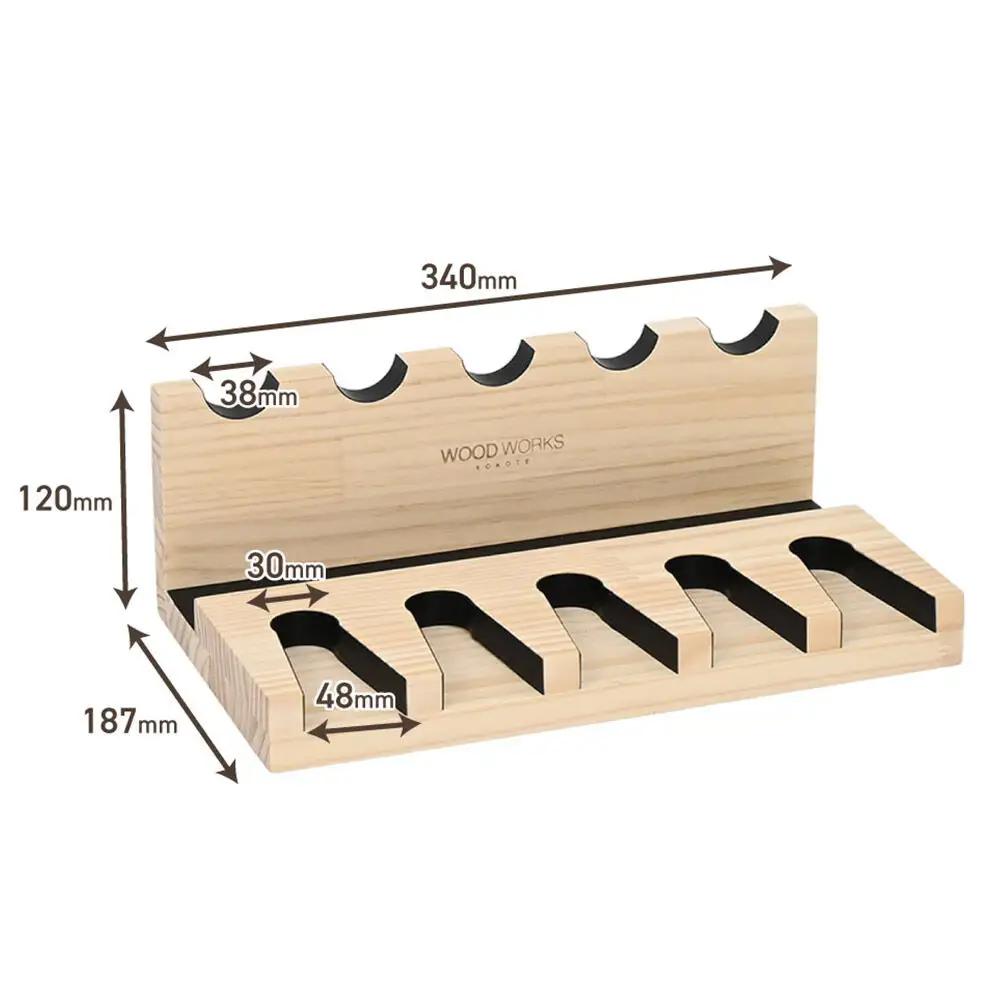 WOOD WORKS ハンドガンスタンド 5丁掛【ミリタリーグリーン】完成品2個セット