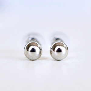 【ジュエリー】Pt900 プラチナ 地金 シンプル ボール ピアス (4mm) 保証書付 KO-0002 242-008-a