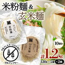 【ふるさと納税】 米粉麺・玄米麺 合計1.2kg (各120g×5袋) 『(株)黒澤ファーム』 山形県 南陽市 [1768]