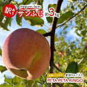 【ふるさと納税】【変顔シール付き 変形りんご入り】 青森県鰺ヶ沢町産 訳あり サンふじ 約3kg (8～9玉) PETA PETA RINGO　お届け：2024年11月20日～2024年12月15日