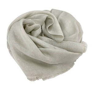 なめらかシルク使いの大判ストール(約100×185cm)ベージュ　STL-1-BE