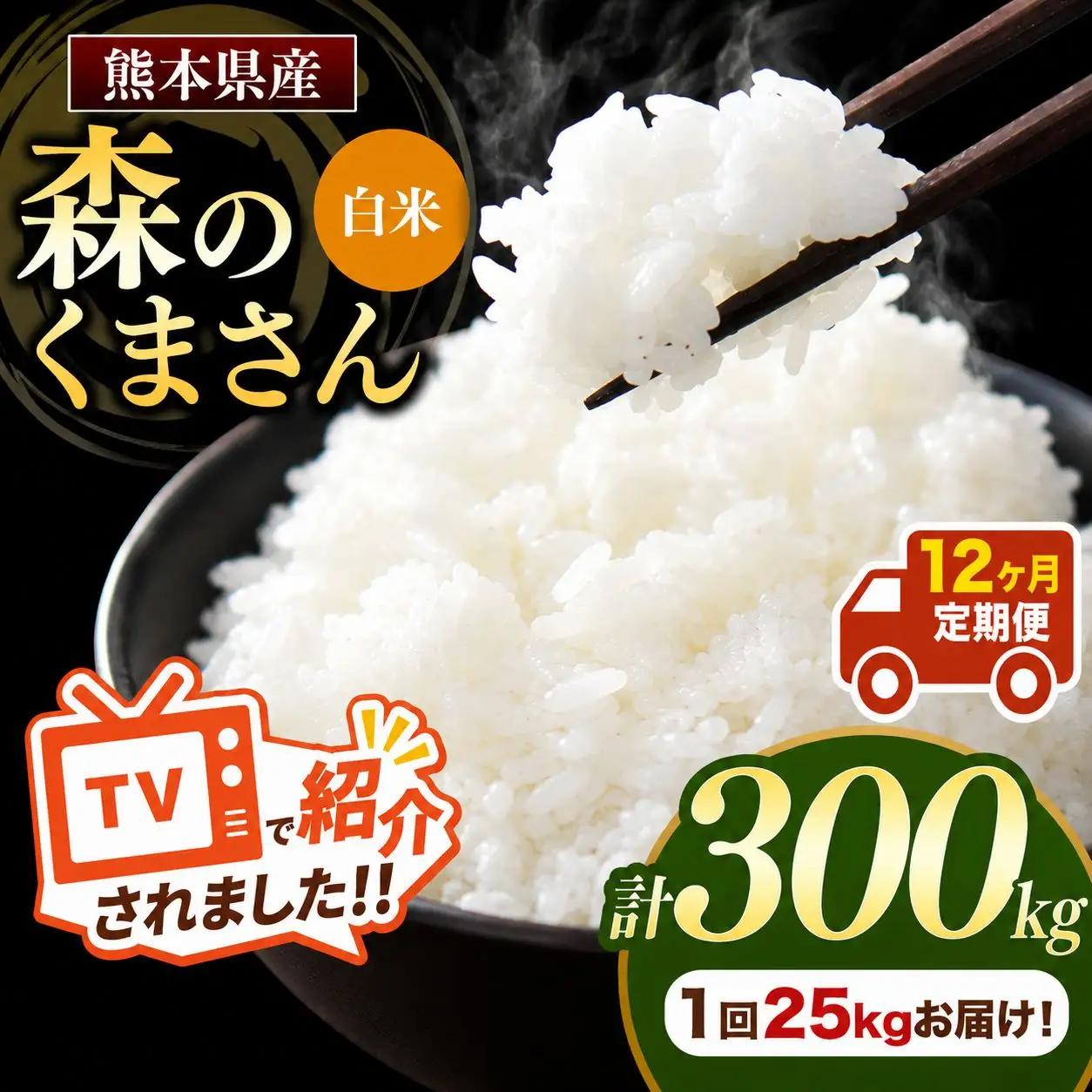 【 定期便 12回 】 R7年産 熊本県産 白米 森のくまさん 25kg
