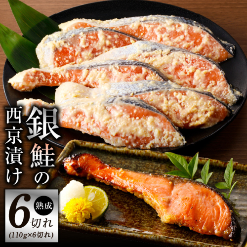 【年内発送】熟成 銀鮭 西京漬け 110g×6切れ 切り落とし 訳あり サイズ不揃い G1818y