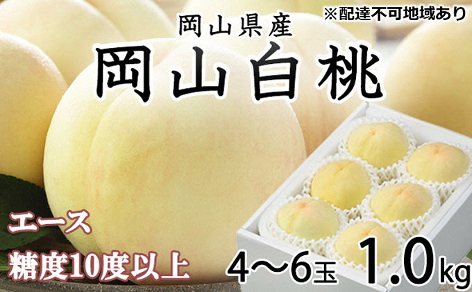 岡山県産 岡山白桃 エース 4〜6玉 約1kg