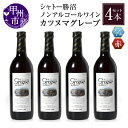 【ふるさと納税】 ワイン ノンアルコール カツヌマ グレープ 赤 4本 セット 720ml×4本 アルコール0.00% 赤ワイン 日本ワイン ワインテイスト シャトー勝沼 山梨県 甲州市 勝沼ぶどうの丘 母の日 父の日 記念日 ギフト 【B2-703】