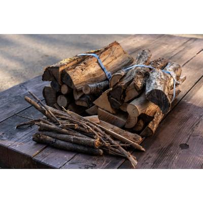 ふるさと納税 城里町 薪2束キャンプ用&amp;焚火用(広葉樹2束+焚き付け用薪付)