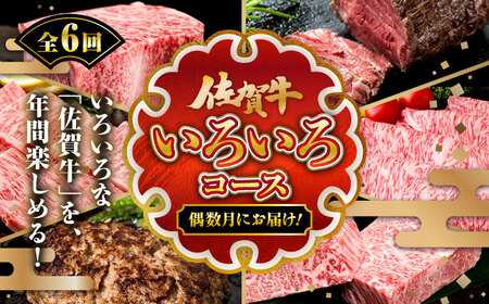 【2ヵ月間隔/全6回定期便】佐賀牛「いろいろコース」 / ローストビーフ 焼肉 ステーキ ハンバーグ / 佐賀県 / 佐嘉ZEYTAKUYA[41AQAA034]