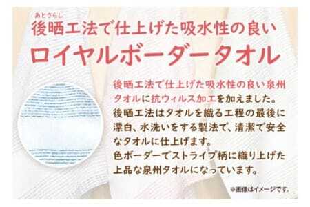 フェイスタオル　『泉州タオル』ロイヤルボーダータオル （抗ウイルス加工) 12枚セット