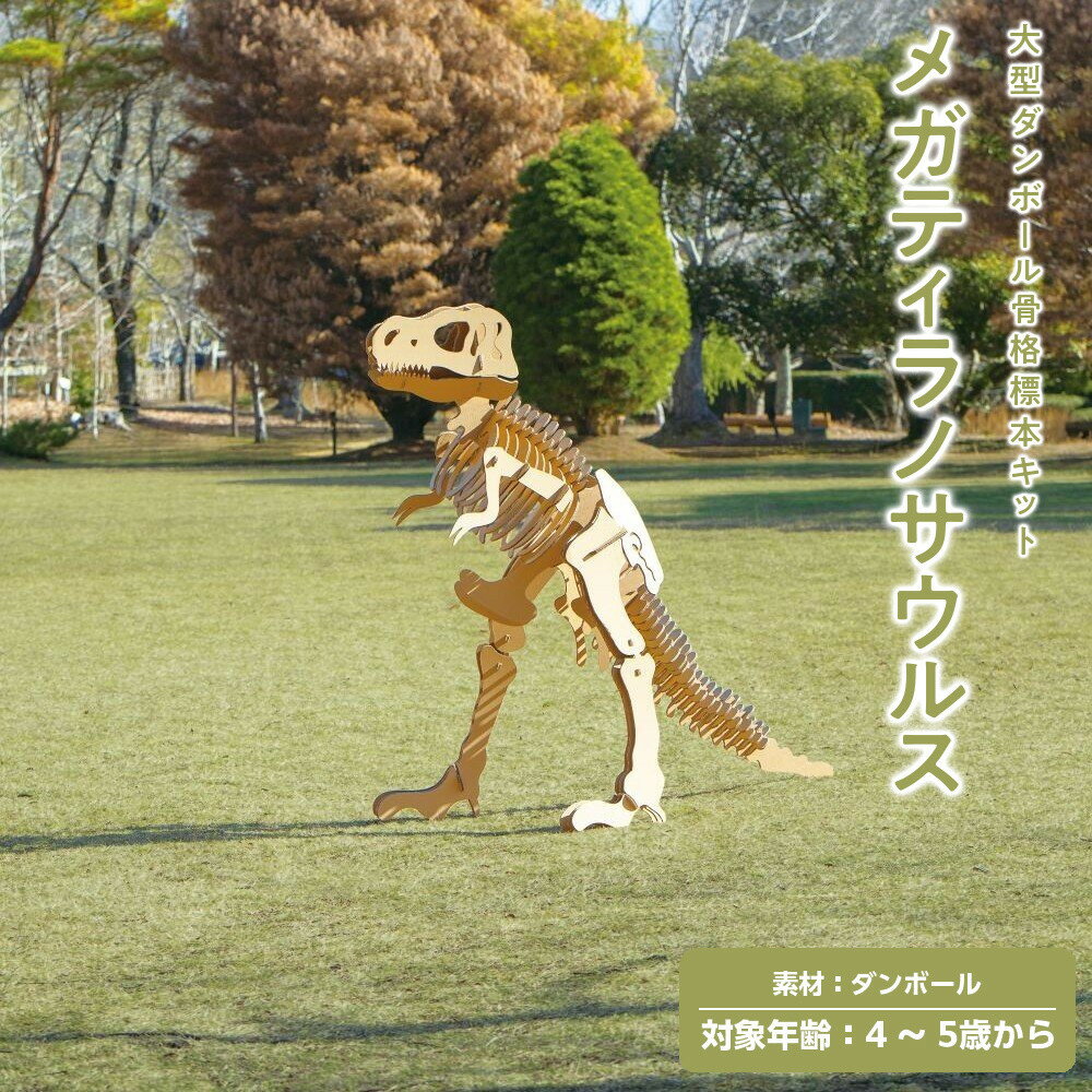 【ふるさと納税】【Qumu】大型ダンボール骨格標本キット　メガティラノサウルス | 玩具 雑貨 ダンボール製 骨格標本キット 恐竜 人気 おすすめ