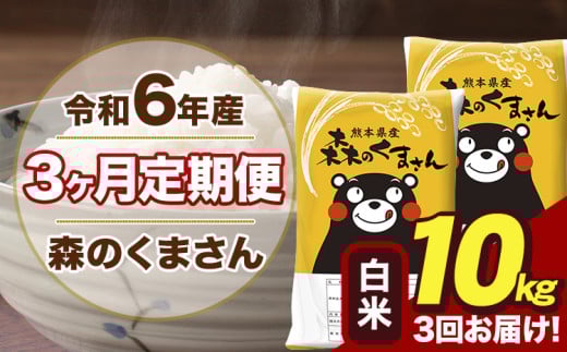 令和6年産 森のくまさん 白米 10kg 5kg×2袋 計3回お届け 《お申し込み月の翌月から出荷開始》 お米 こめ 熊本県産 ご飯 備蓄