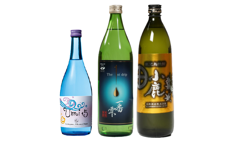 芋焼酎『小鹿』『一番雫』900mlと『海わり』720ml　計3本セット