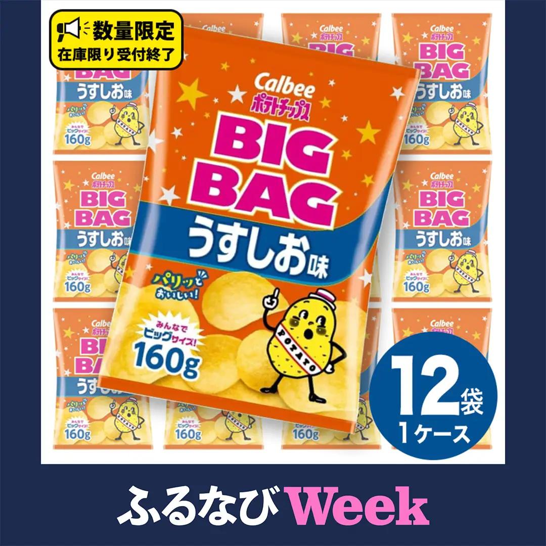 【ふるなびWEEK対象】 【最短3営業日！スピード発送】 カルビー ポテトチップス BIGBAG 160g うすしお味 1ケース ( 12袋 )