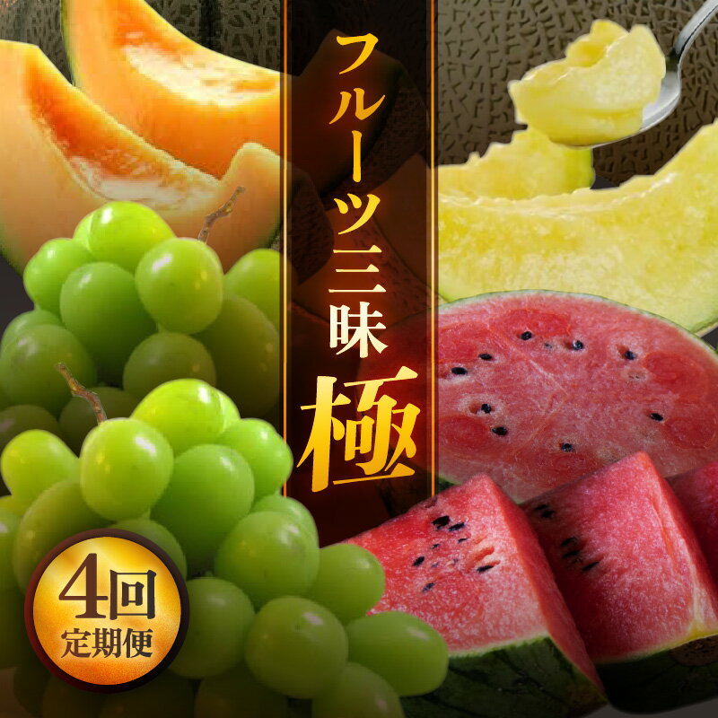 【ふるさと納税】【先行予約】【定期便 4回コース】 坂井市フルーツ三昧！！「極」 【2026年6月上旬以降順次発送開始予定】【定期便 くだもの 果物 フルーツ お楽しみ スイカ 西瓜 マルセイユメロン シャインマスカット アールスメロン 贈答 ギフト 贈り物】