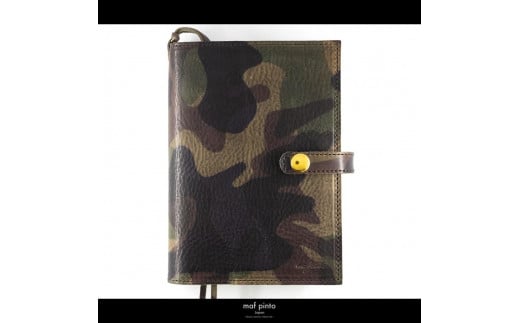 maf pinto (マフ ピント) レザー手帳カバー A6 (文庫本サイズ) カモフラージュ ダーク 本革 日本製