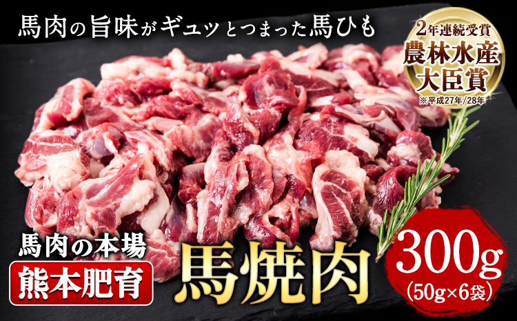 馬ひも焼肉用300g（50g×6袋） 《30日以内に出荷予定(土日祝除く)》 肉 馬ひも 馬肉 熊本県長洲町