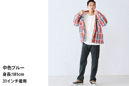EDWIN インターナショナルベーシック 404 ゆったりストレートパンツ MENS【32インチ・中色ブルー】E404-40-32