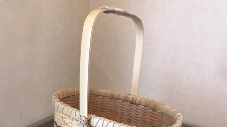 竹工芸品 手提げ 竹細工 バスケット かご 和風 手作り 工芸品 伝統工芸 限定 [BF004sa]