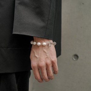 pearl bracelet silver men's【配送不可地域：沖縄県】【1344014】