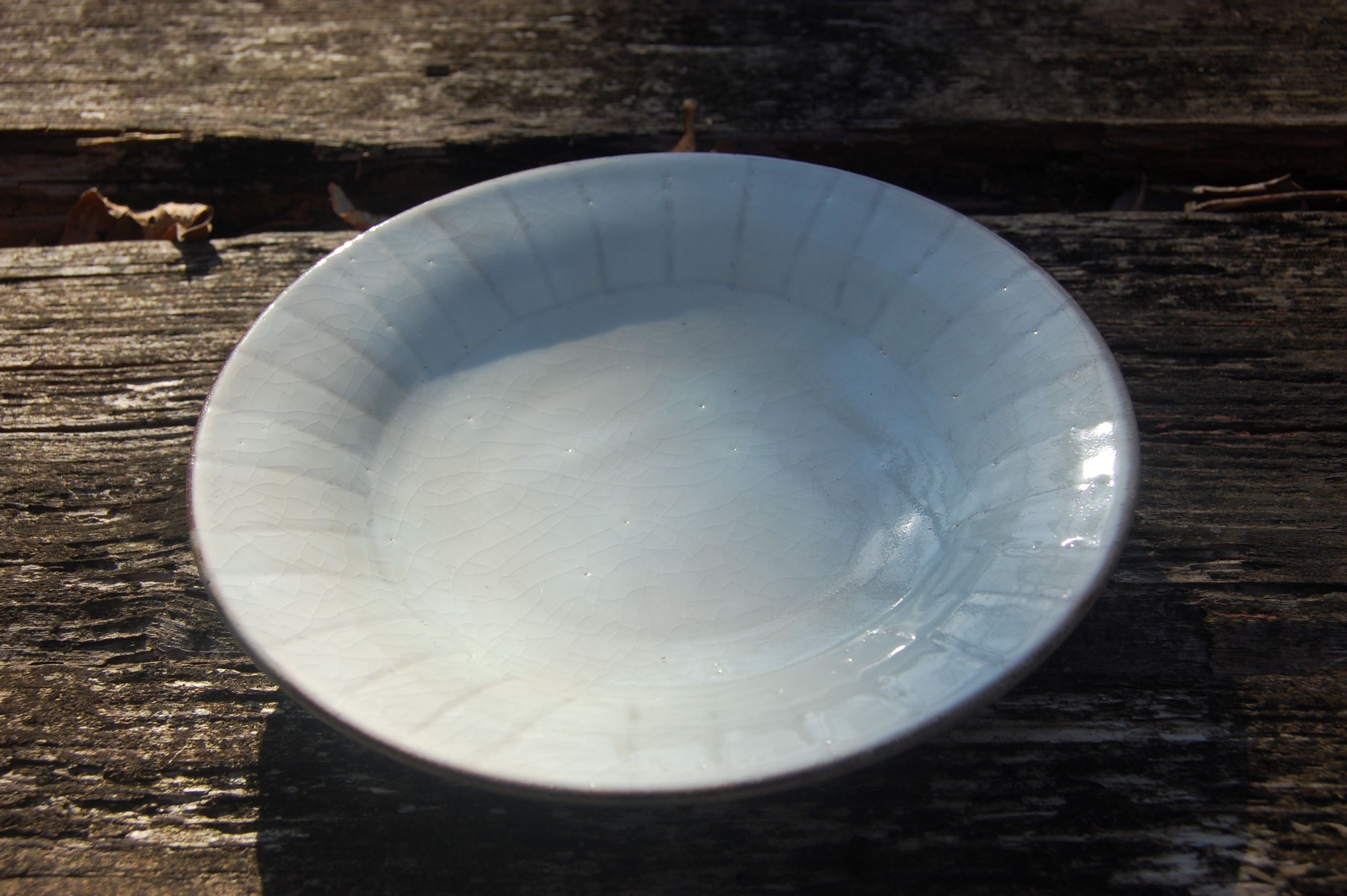 【ふるさと納税】土志工房【しのぎ丸皿中】17×17×3 陶器 焼き物