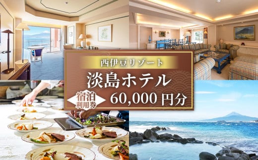 沼津 淡島ホテル 宿泊 補助券 利用券 金額 60,000 円 分 宿泊券 宿泊 静岡 沼津 富士山 淡島 ホテル 旅行 リゾート 無人島