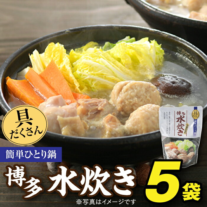 【ふるさと納税】【具だくさん簡単ひとり鍋】本場の博多水炊き（5袋）【水炊き】.AA116