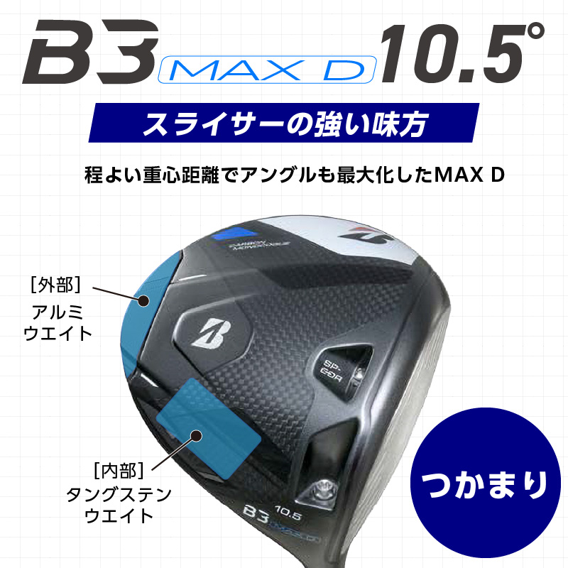 【2024年4月5日発売】 B3MAX D DRIVER（VANQUISH BS40 MAXモデル） ロフト10.5_Nx144_ブリヂストン BRIDGESTONE ゴルフクラブ ドライバー B3M