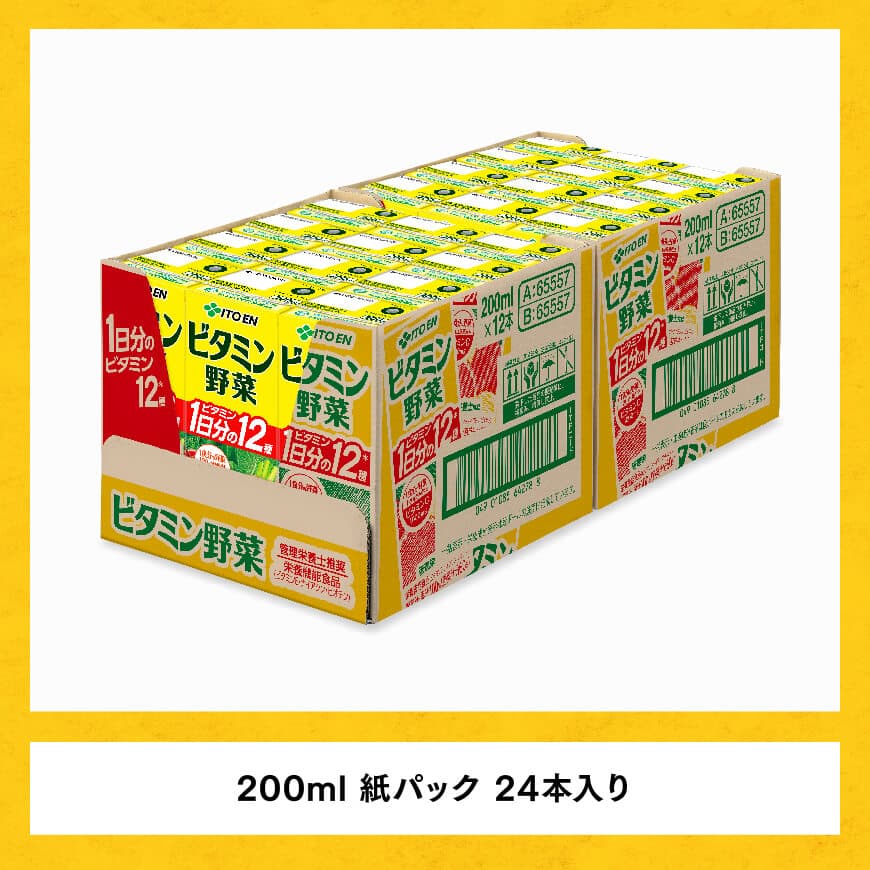 伊藤園 栄養機能食品ビタミン野菜（紙パック）200ml×24本【3ヶ月定期便】 【伊藤園 飲料類 野菜ジュース ミックスジュース 健康 飲みもの】[D07319t3]