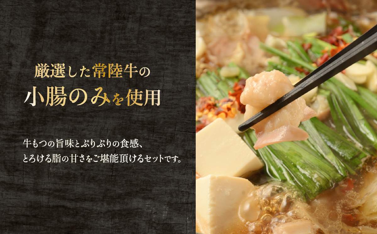 常陸牛もつ鍋セット1kg【 国産 スープ 脂 おかず 冷凍 人気 お取り寄せ モツ鍋 茨城県下妻市 】