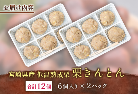 宮崎県産 低温熟成栗100%［栗きんとん］計12個 おやつ 甘い お取り寄せ 【B619-25】