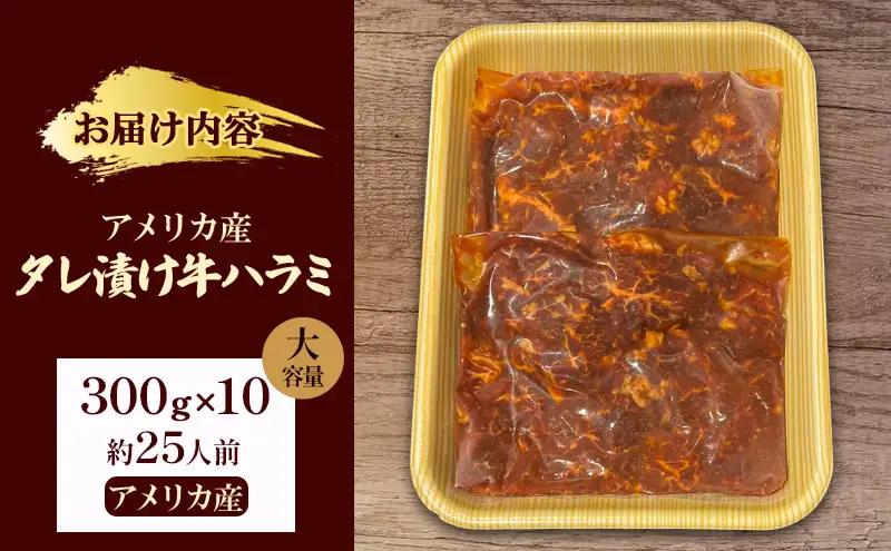 牛ハラミ タレ漬け 大容量 300g×10 牛ハラミ
