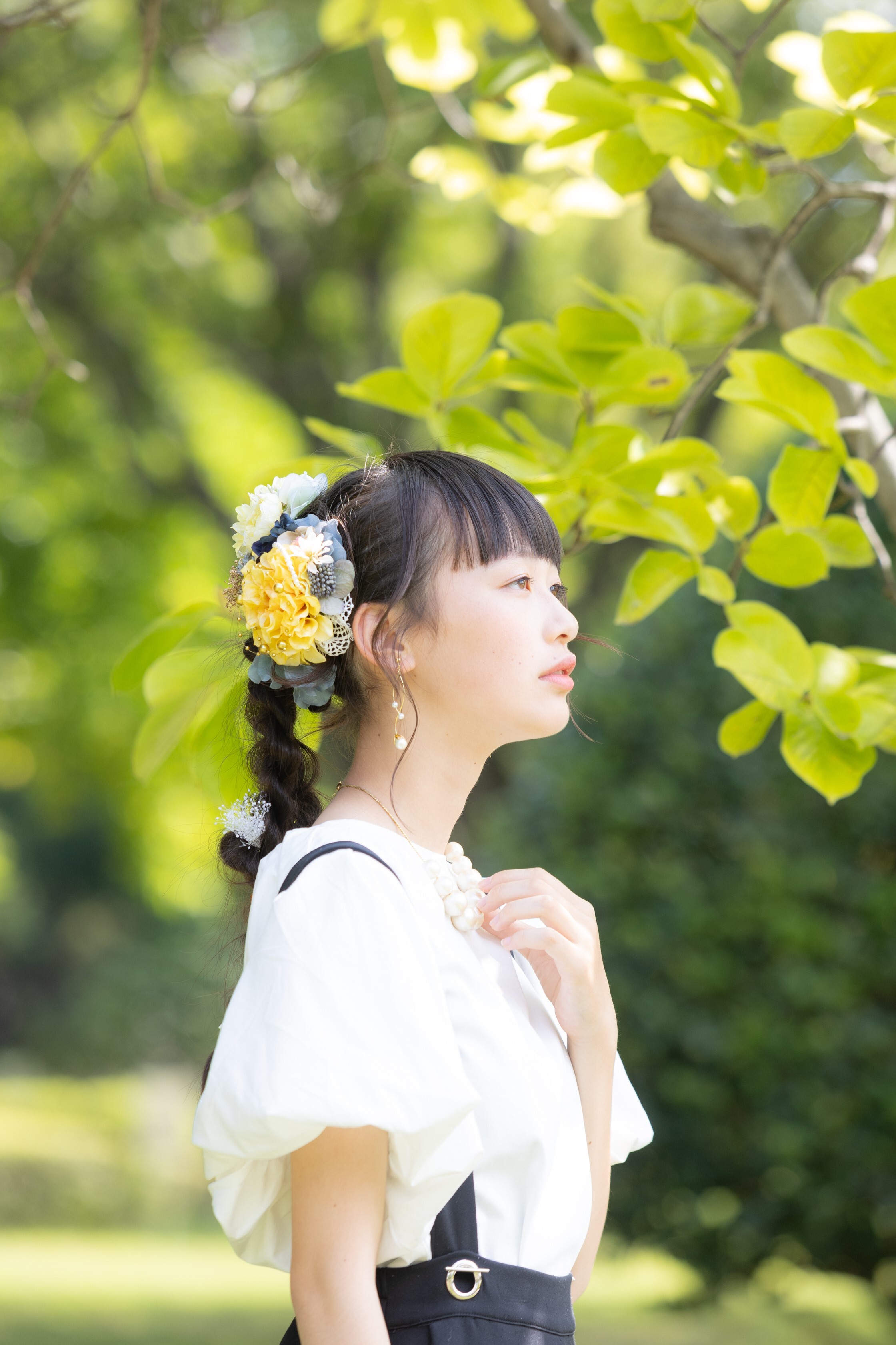 【ふるさと納税】 コサージュ と髪飾りのフラワーアクセサリーセット（イエロー系）