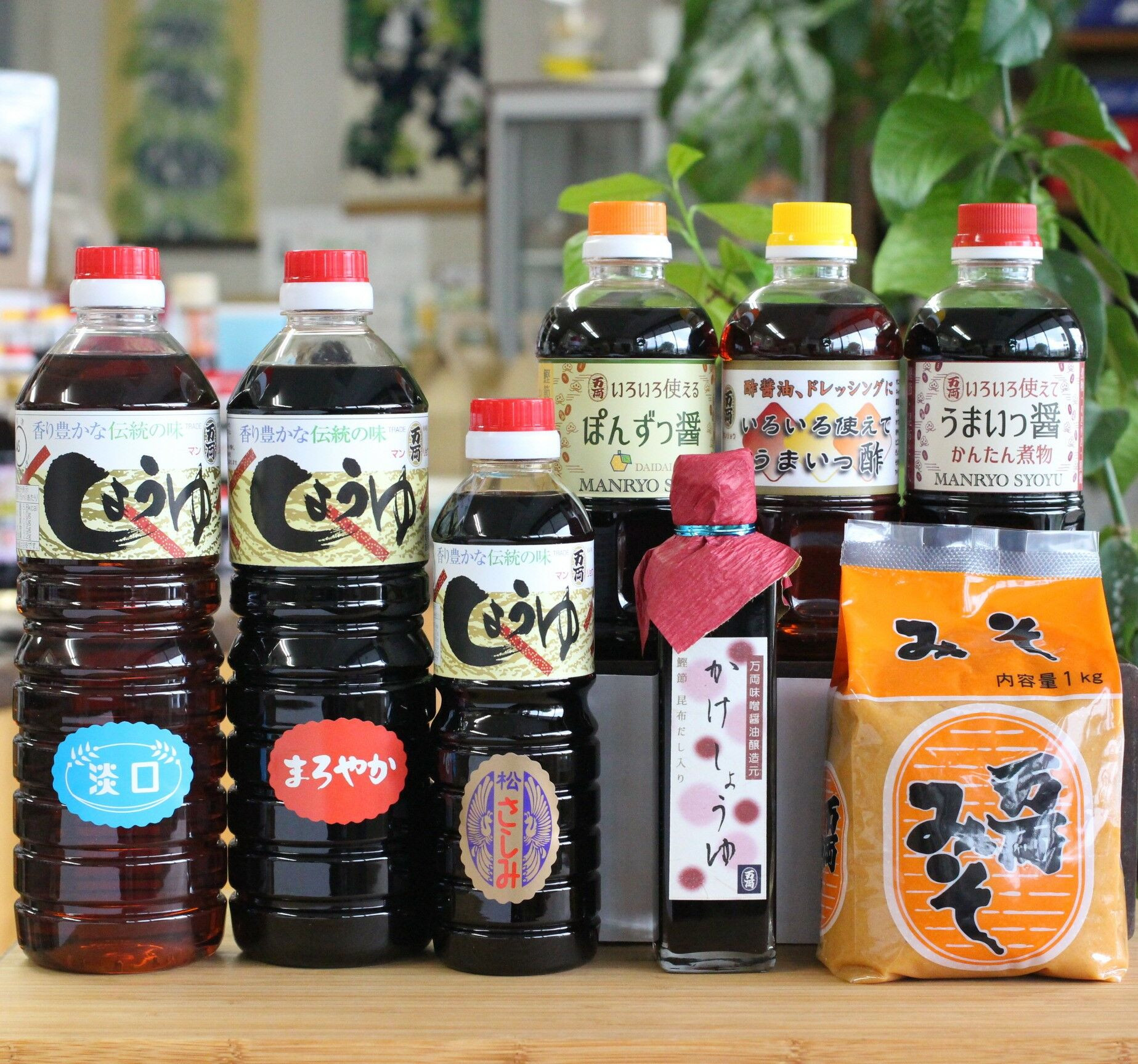 
            【定期便セット】【全2回】九州醤油万両の特選調味料詰合せ（まろやか醤油・うすくち醤油・さしみ醤油・うまいっ酢・ぽんずっ醤・うまいっ醤・かけしょうゆ・しろ味噌）【万両味噌醤油醸造元】
          