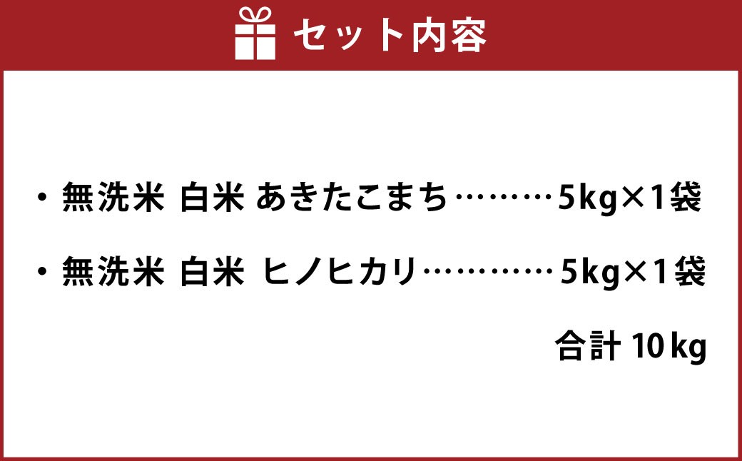 BG無洗米瀬戸内限定米（あきたこまち5kg・ヒノヒカリ5kg）