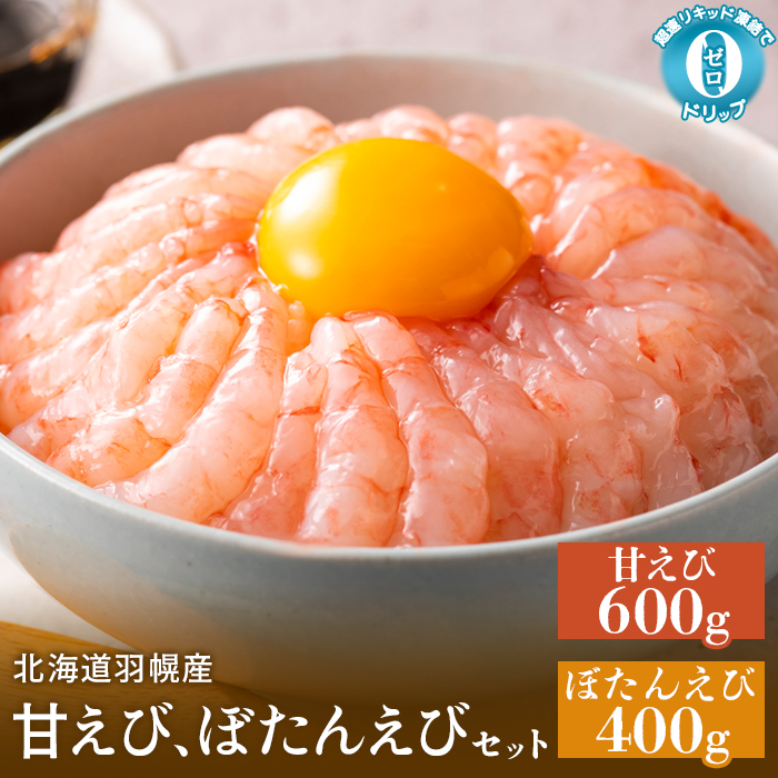 超速リキッド凍結でドリップゼロ！北海道羽幌産甘えび・ぼたんえびセット計1kg【03117】