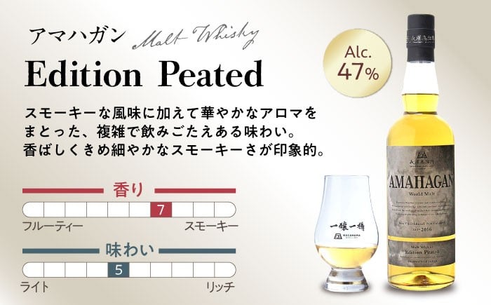 長濱蒸溜所 AMAHAGAN WorldMalt Edition PEATEDアマハガン ウイスキー 洋酒 ハイボール モルト
