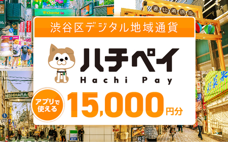 渋谷区デジタル地域通貨「ハチペイ」15,000円分【109003】