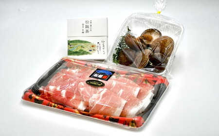 松阪 お茶しゃぶセット（松阪茶・松阪産しいたけ・魔法の塩ポン酢付）【2-159】