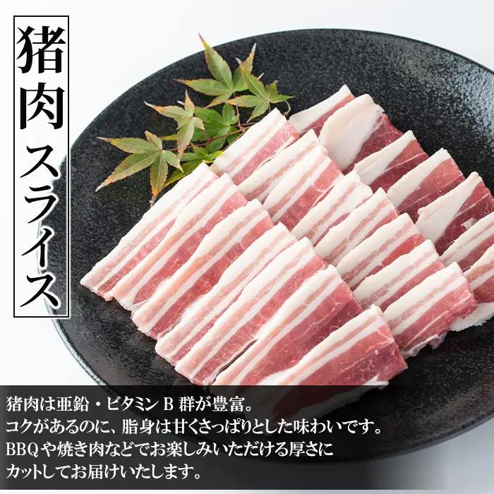《毎月数量限定》 鹿児島県 出水市産 大幸 鹿 猪 BBQ用 スライス 250g×各2P 計4P 1kg ジビエ 【大幸】 i892