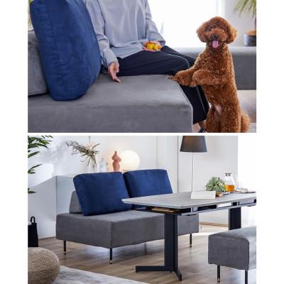 ふるさと納税 大川市 ランプ 幅180cm ソファ アイランドソファ グレー×ネイビー 【モーブル】【大川家具】 |  | 01