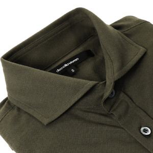DJS-003 decollouomo メンズパイロットシャツ半袖（生地／コンコルド）オリーブ／Sサイズ