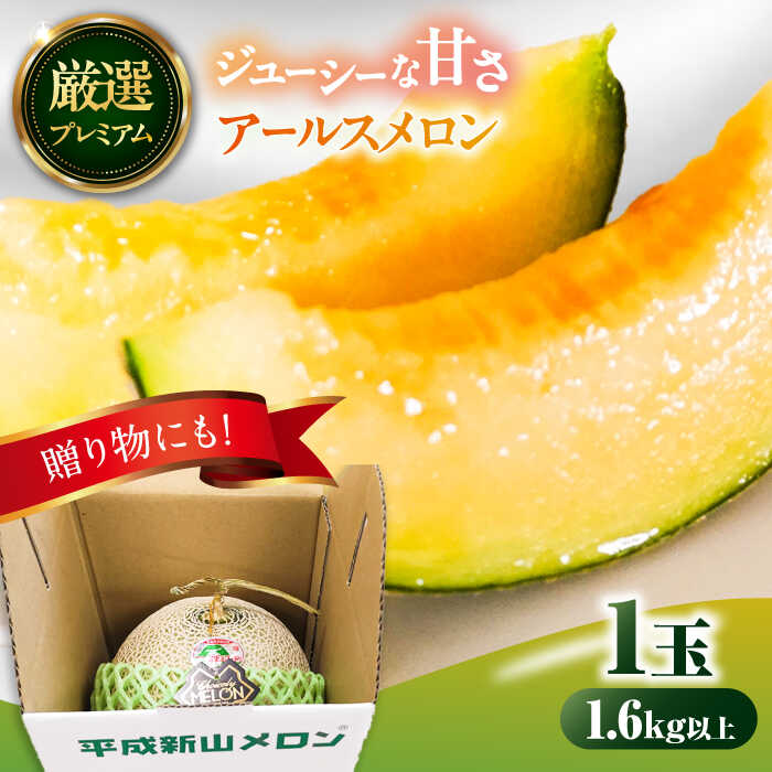 【2026年7月下旬〜発送】【平成新山メロンPREMIUM（とみちゃん厳選）】アールスメロン 1玉 / メロン めろん 青肉 糖度 果物 くだもの フルーツ ふるーつ 旬 高級 ギフト / 南島原市 / うえだメロン園 [SAD005]