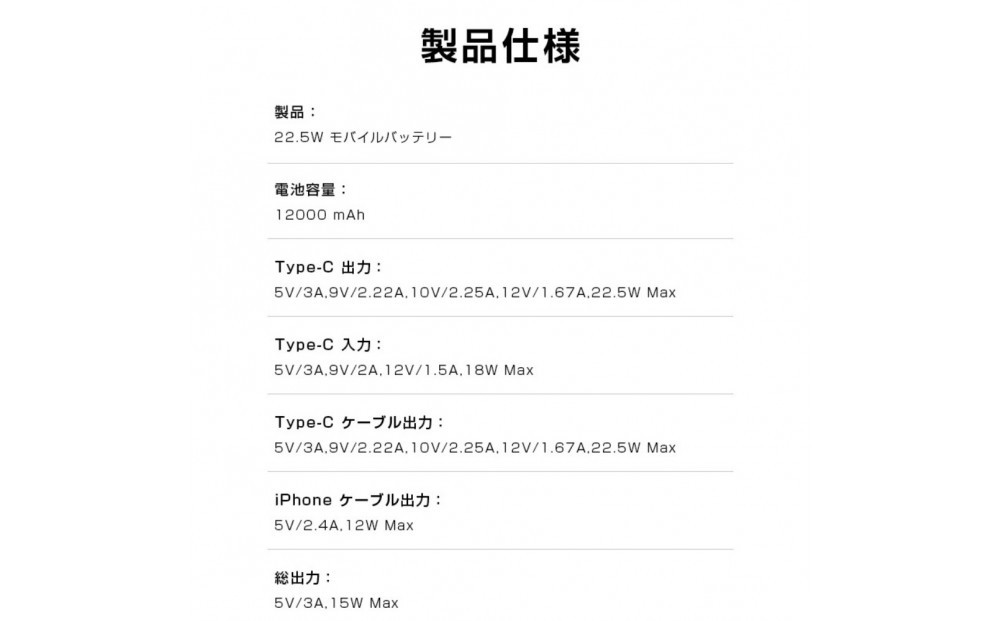 【シルバー】モバイルバッテリー 12000mAh 46.2Wh 大容量 ケーブル不要 3台同時充電 iPhone17/16充電 Type-C出力 PD 22.5W 携帯充電器 パワーバンク iPhon