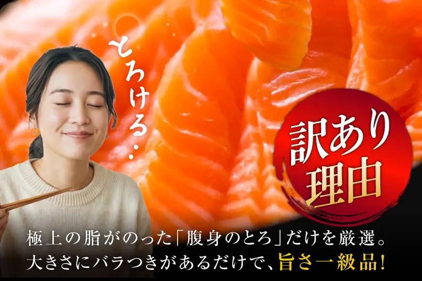 定期便 訳あり とろサーモン 刺身 5パック計1kg×3回 総計3kg 毎月 3回 定期