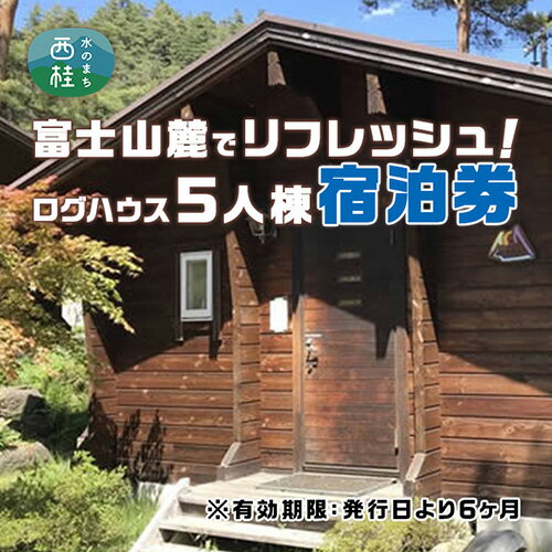 【ふるさと納税】 No.368 ログハウス5人棟宿泊券 ／ チケット アウトドア 貸し切り 貸切 5名 山梨県
