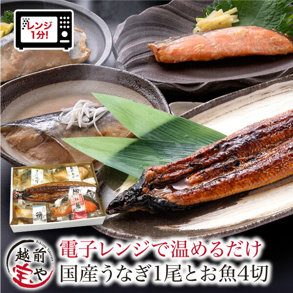 【ふるさと納税】煮魚 焼魚 4種4切+うなぎ蒲焼1尾セット / たからや商店 越前宝や 鰻 ウナギ うなぎ 蒲焼 かば焼き 蒲焼き 国産 セット 詰め合わせ 詰合せ 鮭 サケ ブリ 鰤 煮付 さば サバ 鯖 鯖味噌 味噌煮 ギフト 冷凍 簡単 手軽 小分け レンジ 湯煎 レンチン 熨斗 のし