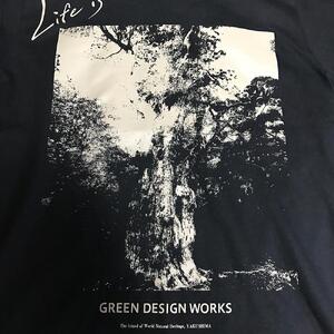 (新タイプ) 屋久島縄文杉Tシャツ LIFE is (黒) サイズ：S (男女兼用)