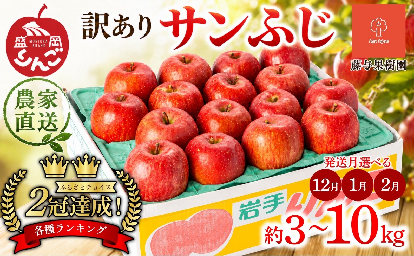 
                  <先行予約> 訳あり りんご サンふじ 3/5/10kg <選べる容量/発送月> りんご リンゴ 林檎 果物 くだもの フルーツ りんご リンゴ 林檎 りんご 産地直送 農家直送 新鮮 旬 国産 冬 傷 訳アリ わけあり 家庭用 詰め合わせ セット おすそわけ プレゼント おやつ スイーツ デザート ringo apple 岩手県 盛岡市 東北 岩手 盛岡 藤与果樹園 fujiyo003P
                